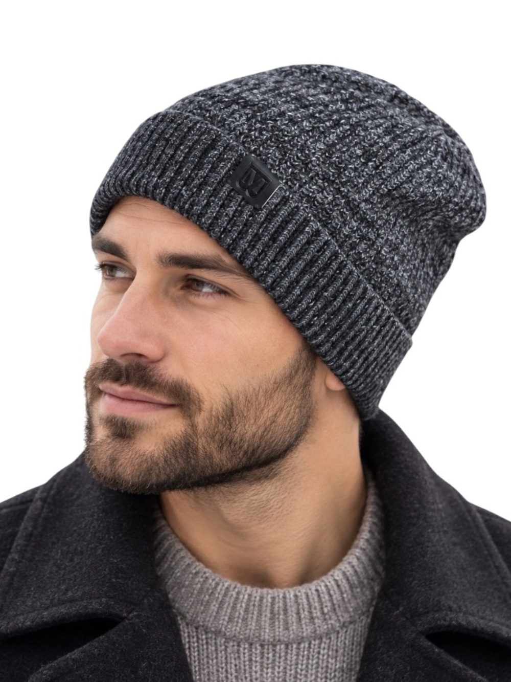 Bruno Magli Men’s 100% Cashmere Charcoal Gray Beanie NWOT